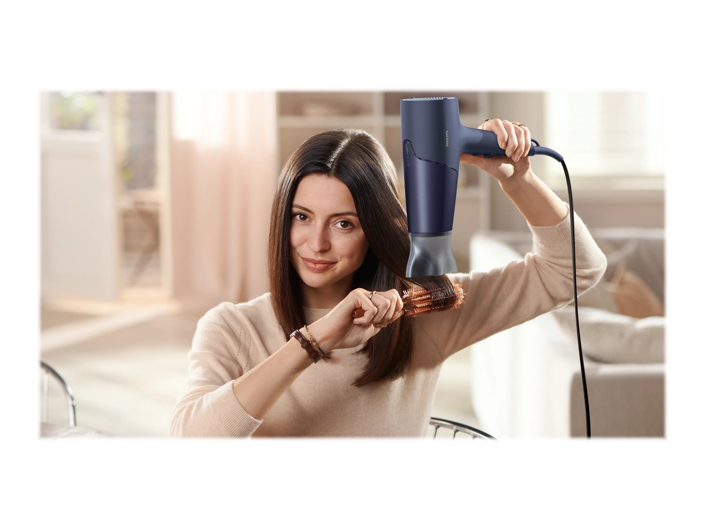 Philips | Hair Dryer | BHD510/00 | 2300 W | Number of temperature settings 3 | Ionic function | Diffuser nozzle | Blue/Metal - Image 13