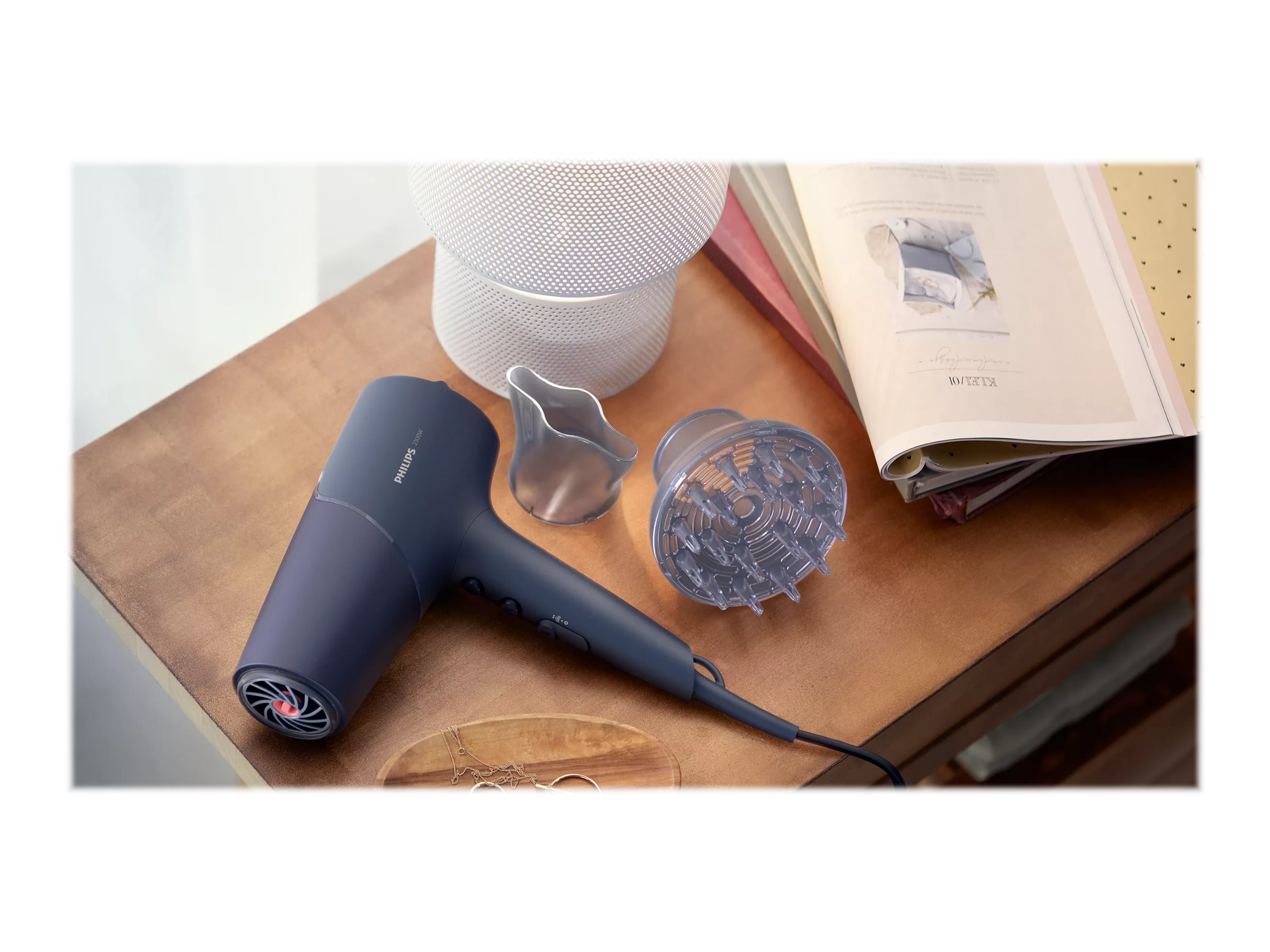 Philips | Hair Dryer | BHD510/00 | 2300 W | Number of temperature settings 3 | Ionic function | Diffuser nozzle | Blue/Metal - Image 14