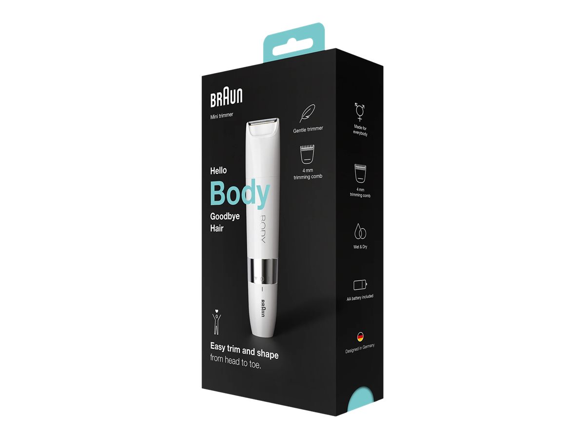 Braun | Body Mini Trimmer | BS1000 | Bulb lifetime (flashes) Not applicable | Number of power levels 1 | Wet & Dry | White - Image 5