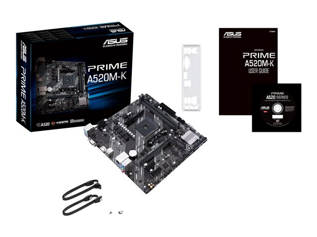 Asus | PRIME A520M-K | Processor family AMD | Processor socket AM4 | DDR4 | Memory slots 2 | Supported hard disk drive interfaces M.2, SATA | Number of SATA connectors 4 | Chipset AMD A | Micro ATX - Image 5