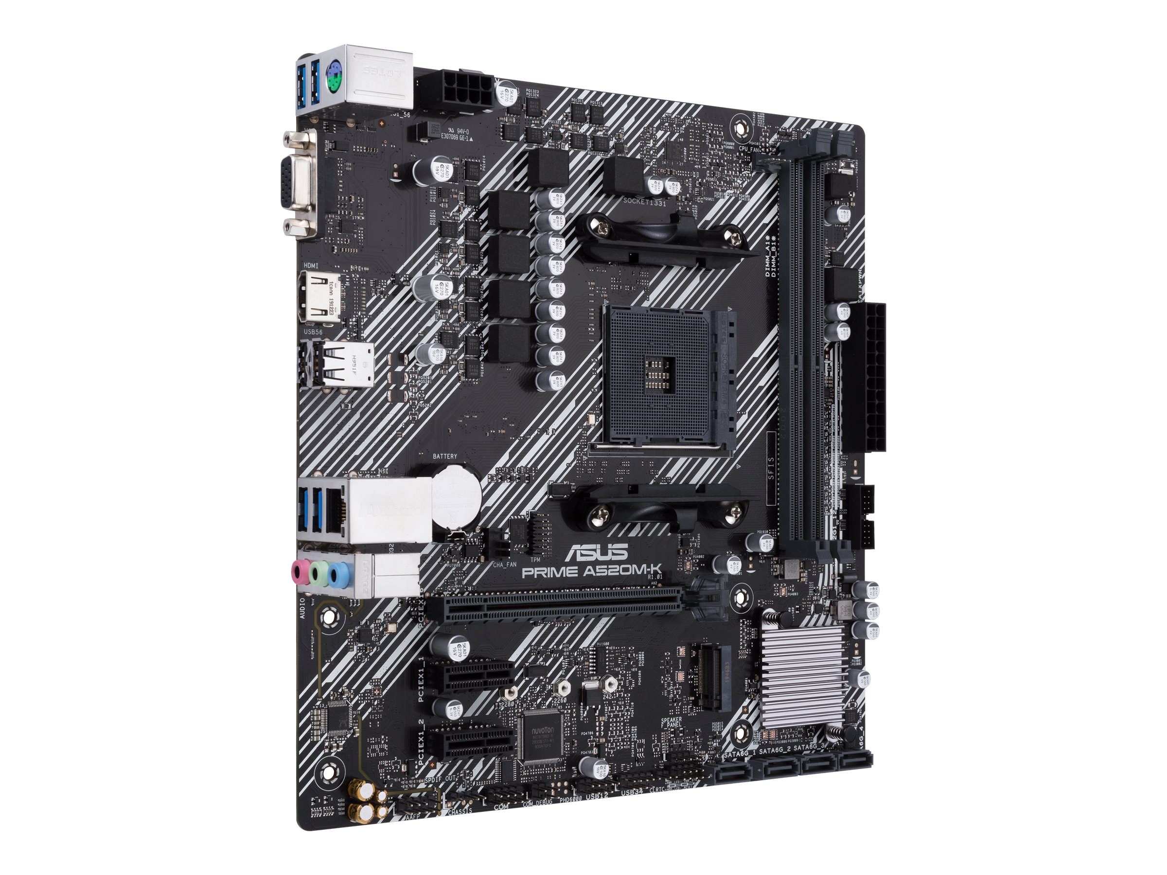 Asus | PRIME A520M-K | Processor family AMD | Processor socket AM4 | DDR4 | Memory slots 2 | Supported hard disk drive interfaces M.2, SATA | Number of SATA connectors 4 | Chipset AMD A | Micro ATX - Image 8