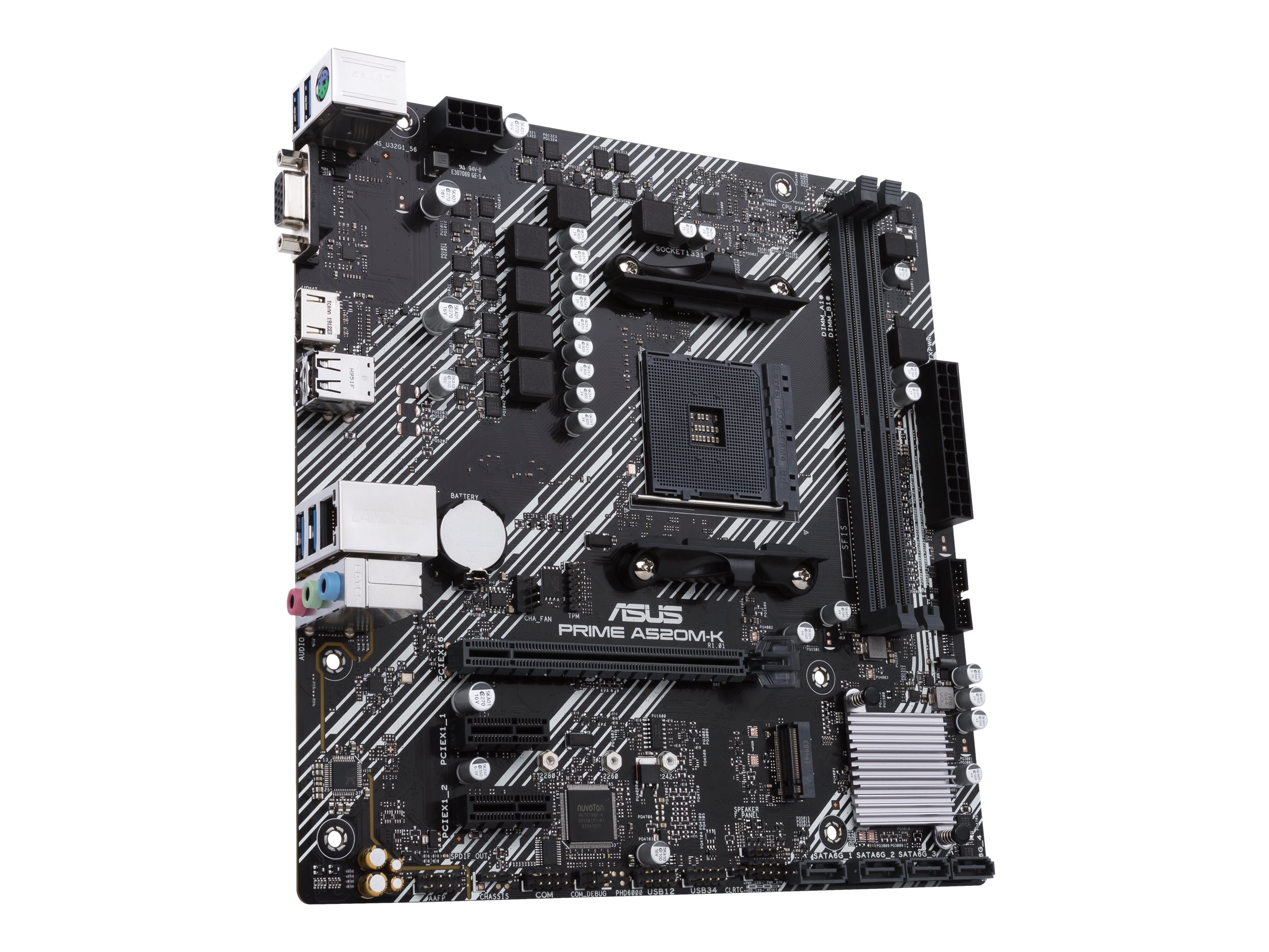 Asus | PRIME A520M-K | Processor family AMD | Processor socket AM4 | DDR4 | Memory slots 2 | Supported hard disk drive interfaces M.2, SATA | Number of SATA connectors 4 | Chipset AMD A | Micro ATX - Image 10