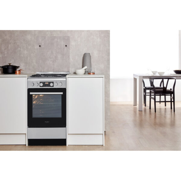 Whirlpool Cooker | WS5G8CHX/E/1 | Hob type Gas | Oven type Electric | Stainless steel | Width 50 cm | LED | Depth 60 cm | 60 L - Image 5