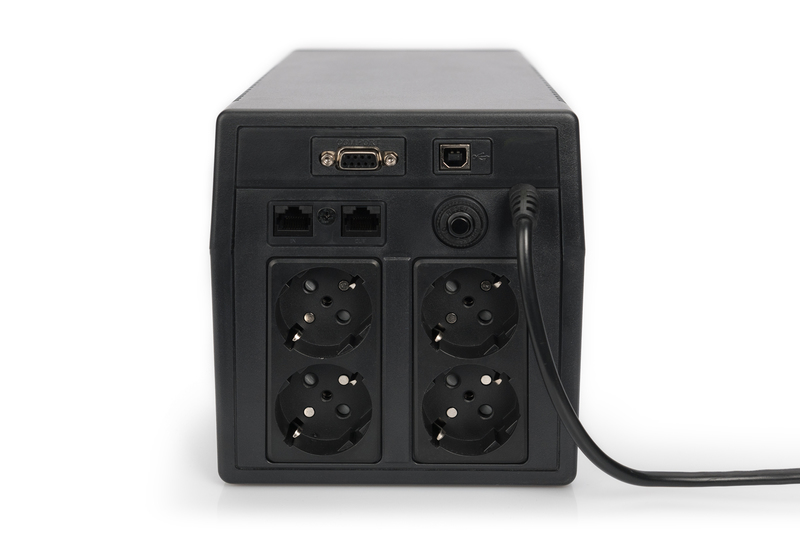 Digitus | Line-Interactive UPS | Line-Interactive UPS DN-170076, 2000VA/1200W 12V/9Ah x2 battery, 4x CEE 7/7, USB, RS232, RJ45,LCD, Simulated sine wave, 198 x 158 x 380 mm, Weight: 10.5 kg | 2000 VA | 1200 W - Image 3