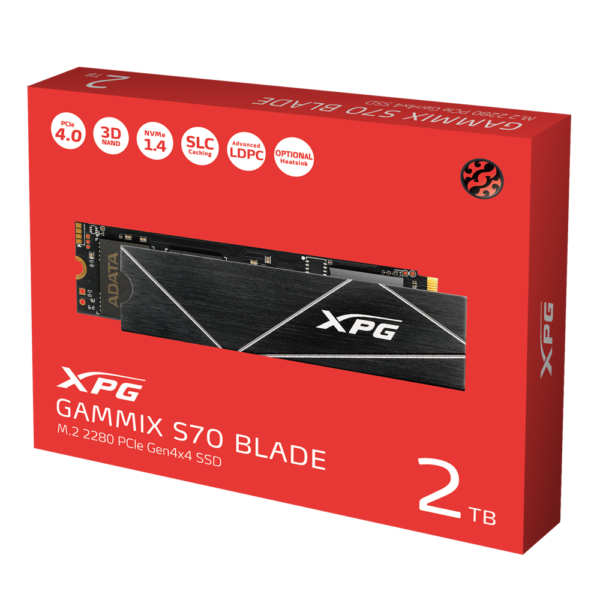 ADATA | XPG Gammix S70 BLADE | 2000 GB | SSD form factor M.2 2280 | Solid-state drive interface  PCIe Gen4x4 | Read speed 7400 MB/s | Write speed 6400 MB/s - Image 5
