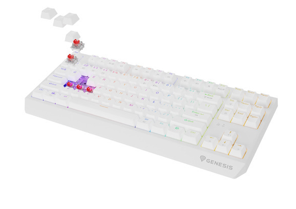 Genesis THOR 230 | Mechanical Gaming Keyboard | Wireless | US | White | 2.4 GHz, Bluetooth, USB | Outemu Red - Image 2