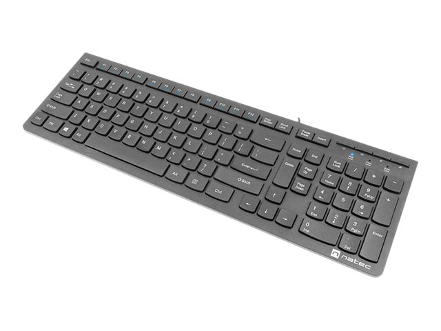 Natec | Keyboard | Discus 2 Slim | Standard | Wired | US | Black | USB 2.0 | 424 g | Numeric keypad - Image 4