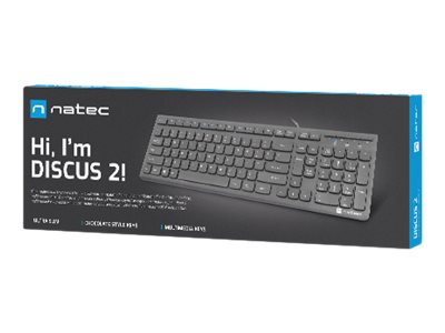 Natec | Keyboard | Discus 2 Slim | Standard | Wired | US | Black | USB 2.0 | 424 g | Numeric keypad - Image 8