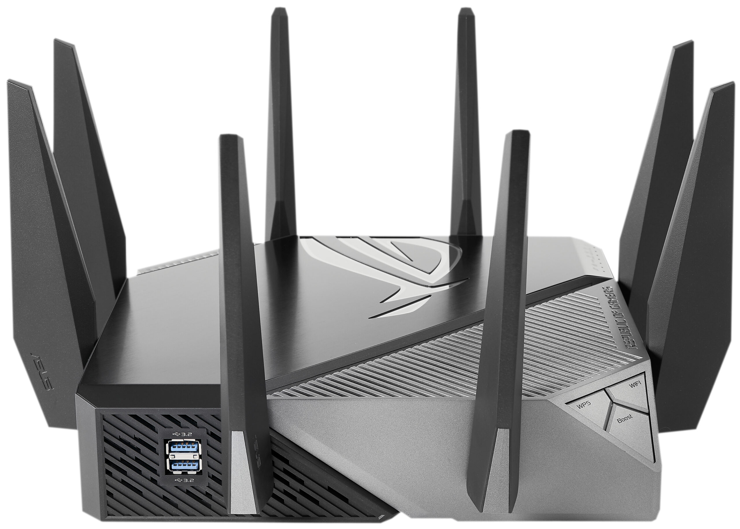Wi-Fi 6 Tri-Band Gigabit Gaming Router | ROG GT-AXE11000 Rapture | 802.11ax | 1148+4804+4804 Mbit/s | 10/100/1000/2500 Mbit/s | Ethernet LAN (RJ-45) ports 5 | Mesh Support Yes | MU-MiMO Yes | No mobile broadband | Antenna type External | 2xUSB 3.2 - Image 11