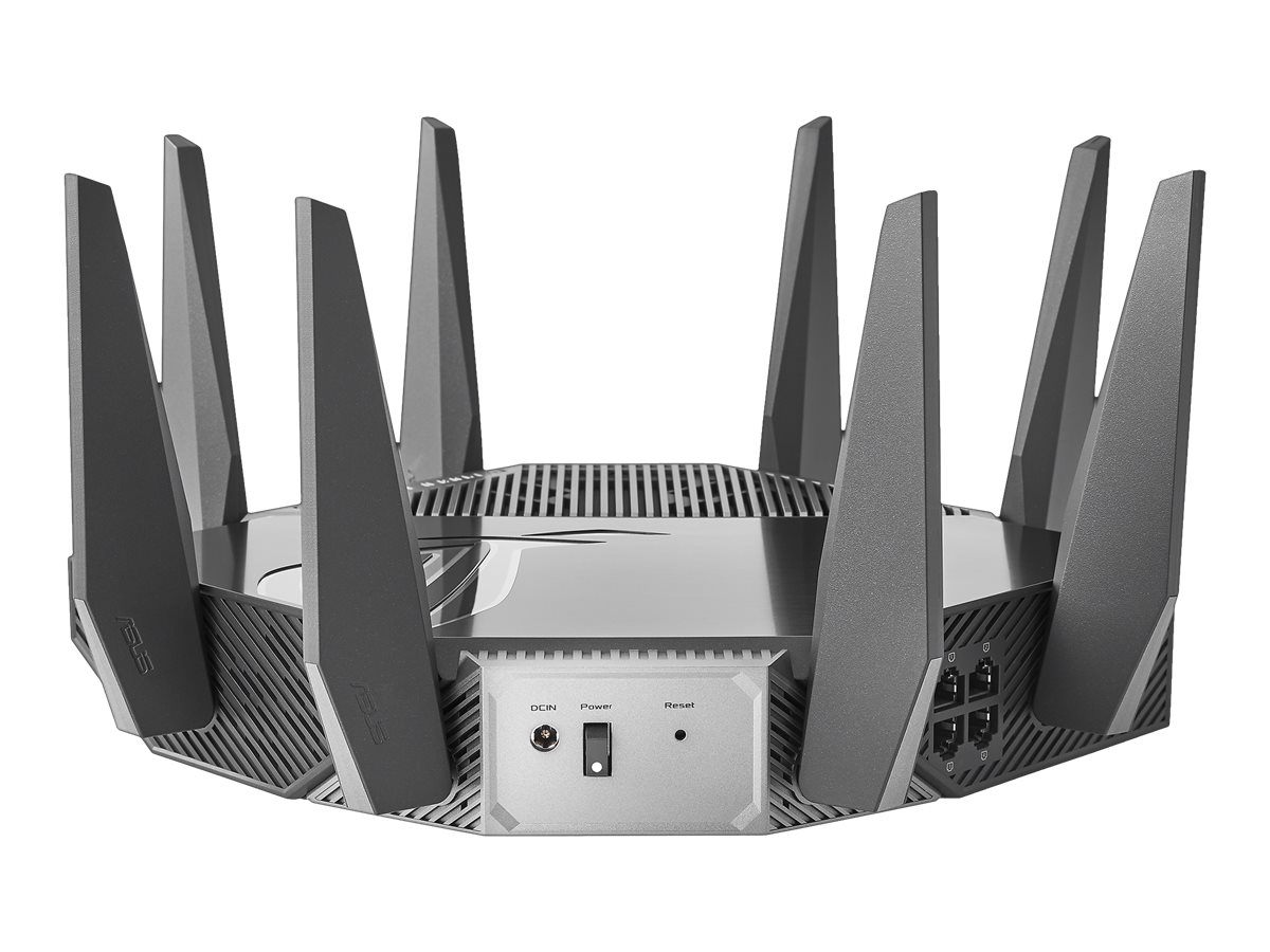 Wi-Fi 6 Tri-Band Gigabit Gaming Router | ROG GT-AXE11000 Rapture | 802.11ax | 1148+4804+4804 Mbit/s | 10/100/1000/2500 Mbit/s | Ethernet LAN (RJ-45) ports 5 | Mesh Support Yes | MU-MiMO Yes | No mobile broadband | Antenna type External | 2xUSB 3.2 - Image 8
