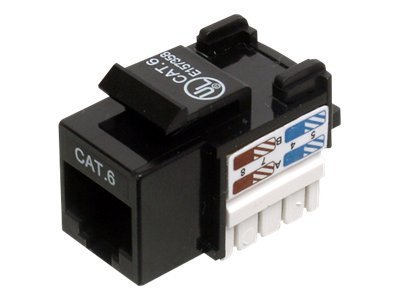 Class E CAT 6 Keystone Jack | DN-93601 | Unshielded RJ45 to LSA | Cable installation via LSA strips, color coded according to EIA/TIA 568 A & B; The Cat 6 keystone module supports transmission speeds of up to 1 GBit/s & 250 MHz in connection with cat 6 or higher network installation cables | Black - Image 2