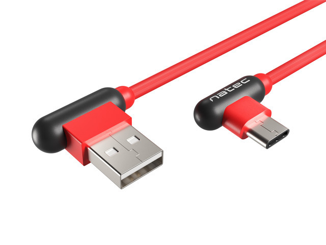 Natec Prati, Angled USB Type C to Type A Cable 1m, Red | Natec | Angled USB Type C to USB Type A | Prati | USB Type C | USB Type-A - Image 3