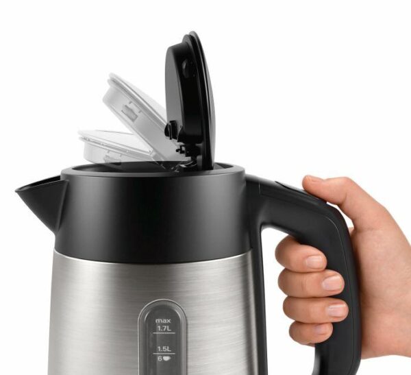 Bosch | Kettle | DesignLine TWK4P440 | Electric | 2400 W | 1.7 L | Stainless steel | 360° rotational base | Stainless steel/Black - Image 2