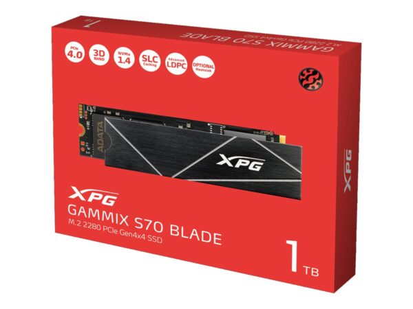 ADATA | XPG Gammix S70 BLADE | 1000 GB | SSD form factor M.2 2280 | Solid-state drive interface  PCIe Gen4x4 | Read speed 7400 MB/s | Write speed 6400 MB/s - Image 9