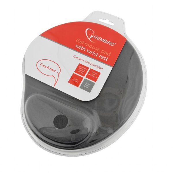 Gembird | MP-GEL-GR Gel mouse pad with wrist support, grey Comfortable | Gel mouse pad | Grey - Image 4
