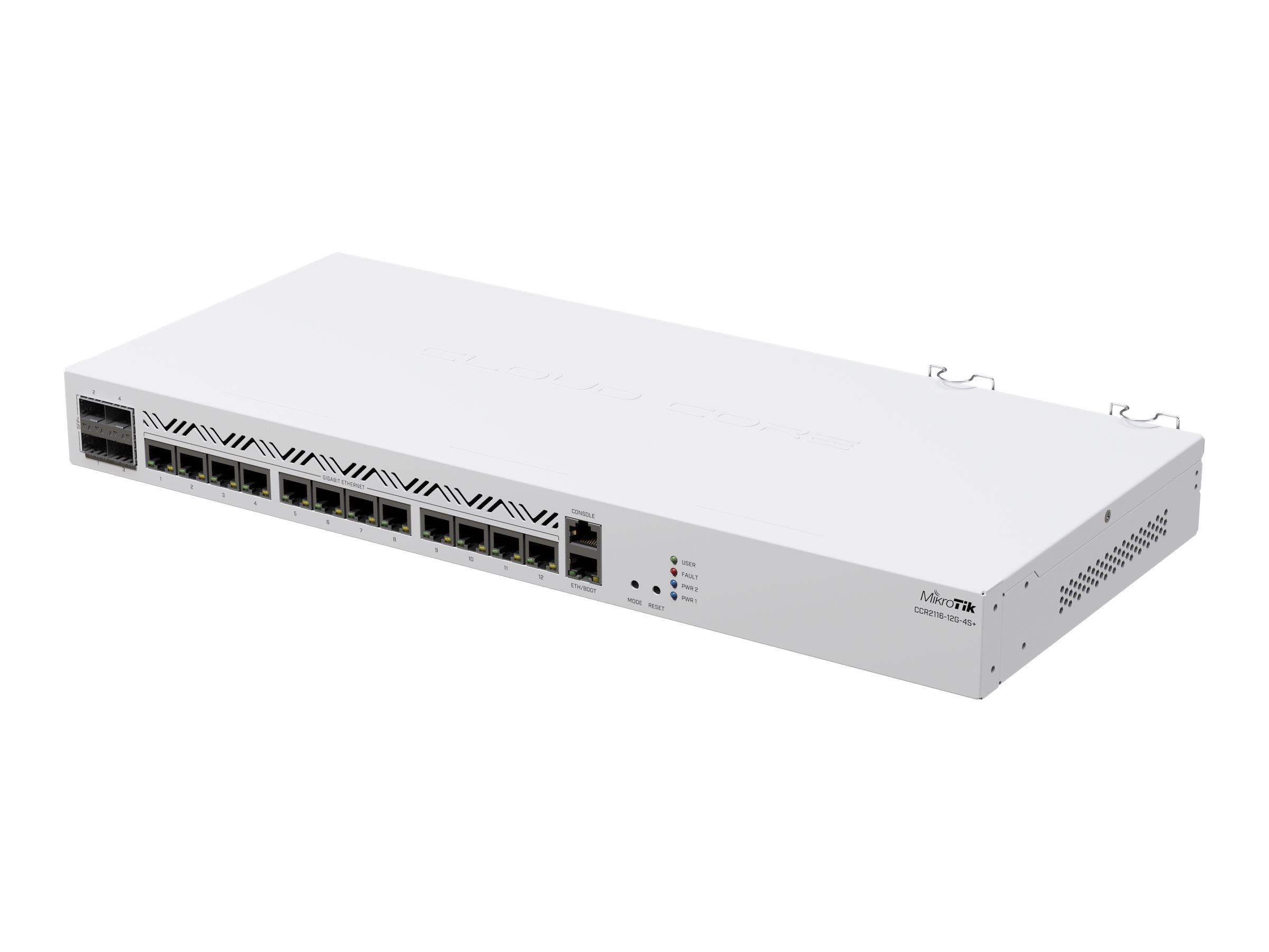 Mikrotik Cloud Core Router CCR2116-12G-4S+, 16-CORE 2 GHZ ARM CPU, 16 GB DDR4 RAM, 4x10G SFP+ ports, 13xGigabit LAN ports, 1x RJ45 Serial port, 1x M.2 slots, 16 core CPU, 16 GB RAM, Dual redundant power supply, RouterOS L6 | Cloud Core Router | CCR2116-12G-4S+ | Ethernet LAN (RJ-45) ports 13 | 12 month(s) - Image 2