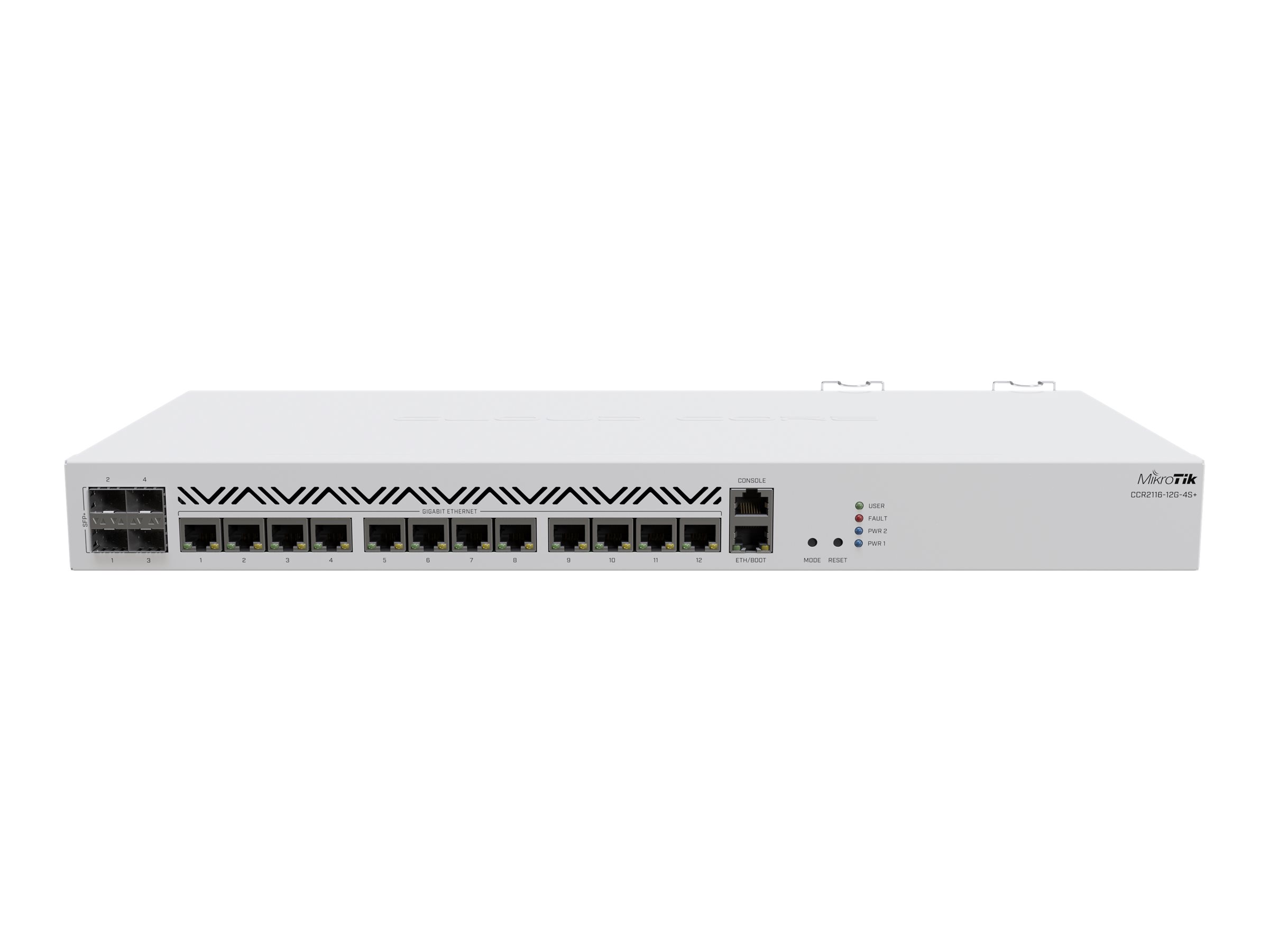 Mikrotik Cloud Core Router CCR2116-12G-4S+, 16-CORE 2 GHZ ARM CPU, 16 GB DDR4 RAM, 4x10G SFP+ ports, 13xGigabit LAN ports, 1x RJ45 Serial port, 1x M.2 slots, 16 core CPU, 16 GB RAM, Dual redundant power supply, RouterOS L6 | Cloud Core Router | CCR2116-12G-4S+ | Ethernet LAN (RJ-45) ports 13 | 12 month(s) - Image 4