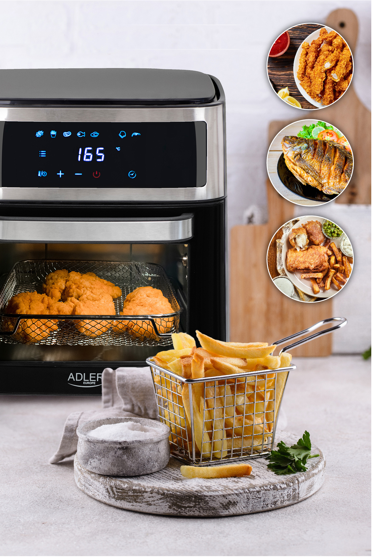 Adler | Airfryer Oven | AD 6309 | Power 1700 W | Capacity 13 L | Stainless steel/Black - Image 10
