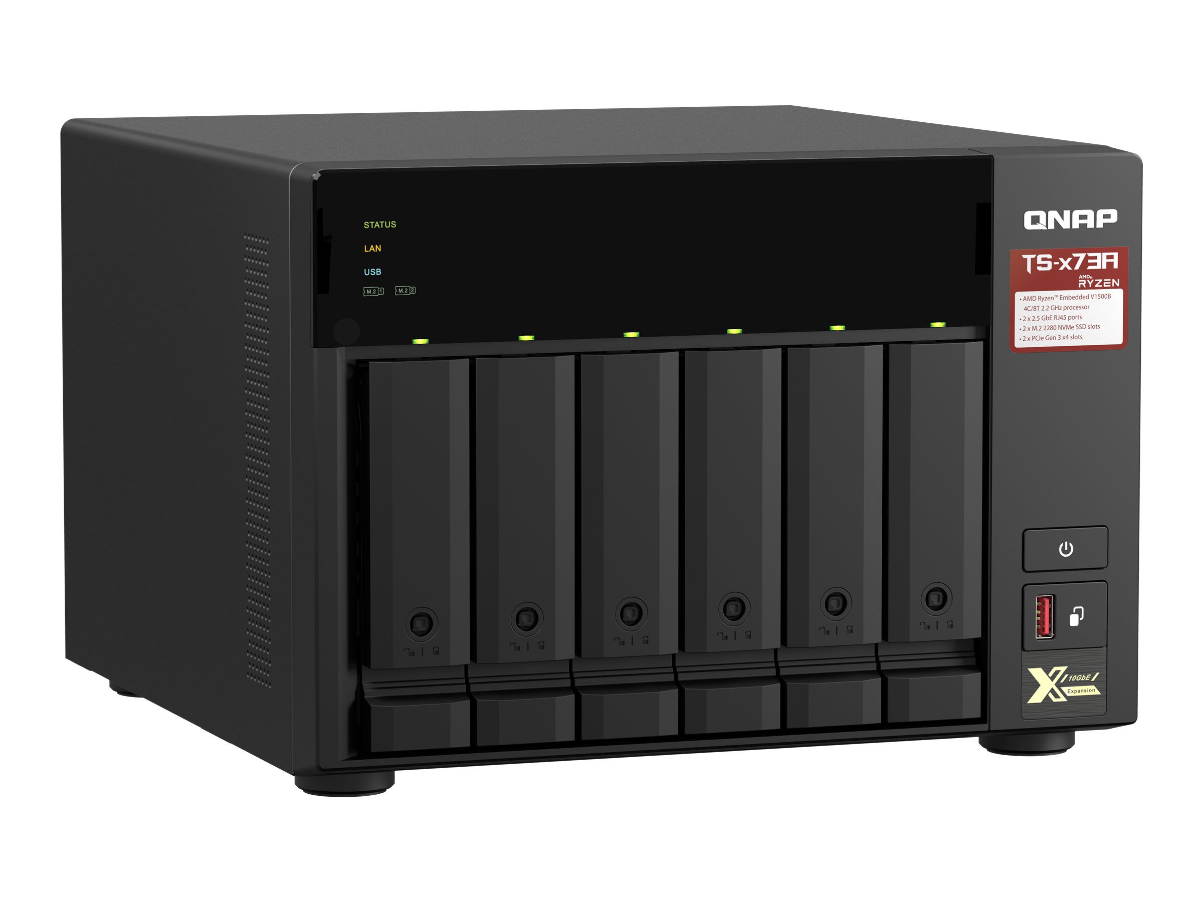 QNAP | 6-Bay QTS and QuTS hero NAS | TS-673A-8G | Up to 6 HDD/SSD Hot-Swap | AMD Ryzen | Ryzen V1500B Quad-Core | Processor frequency 2.2 GHz | 8 GB | DDR4 - Image 7