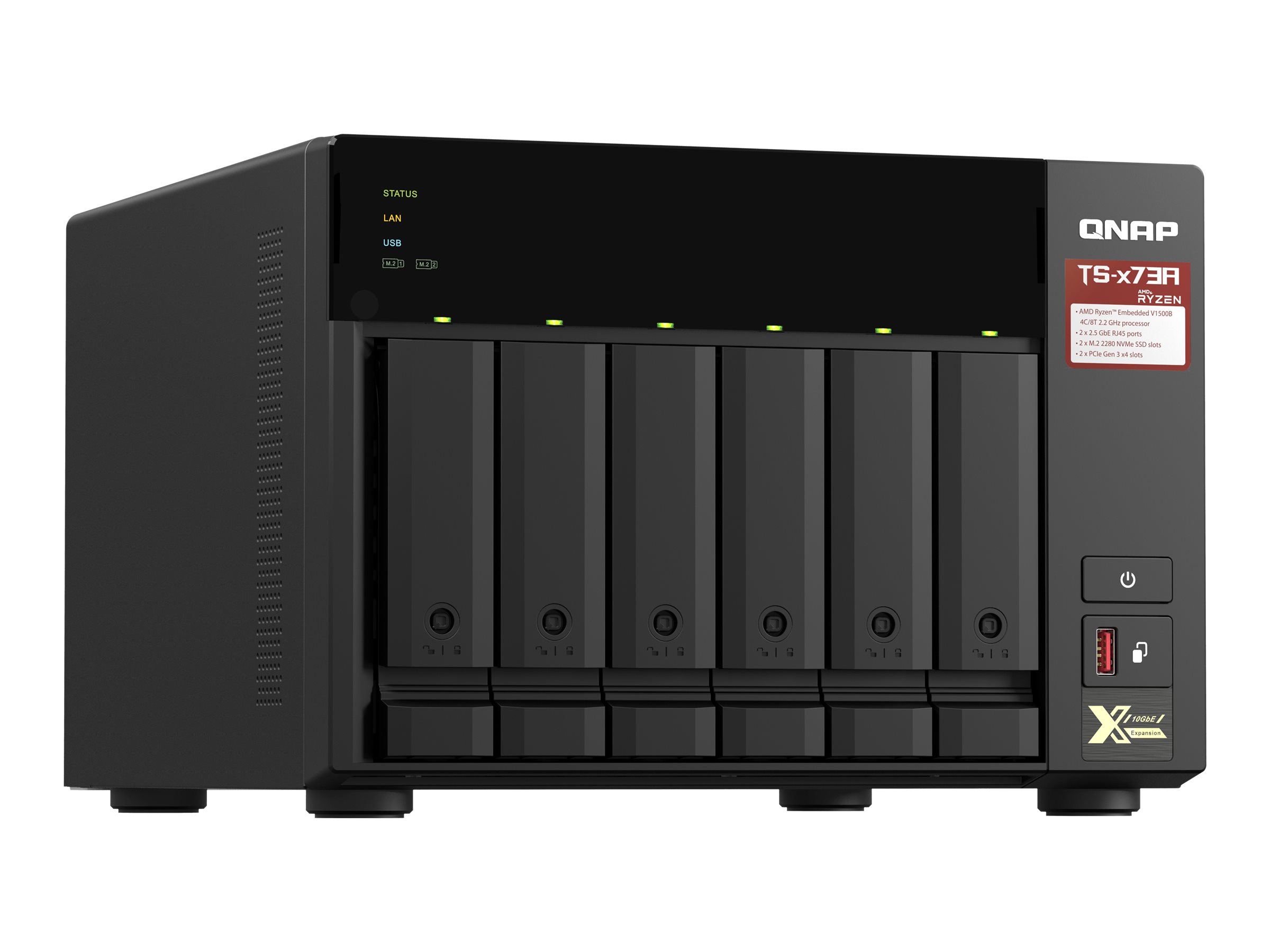 QNAP | 6-Bay QTS and QuTS hero NAS | TS-673A-8G | Up to 6 HDD/SSD Hot-Swap | AMD Ryzen | Ryzen V1500B Quad-Core | Processor frequency 2.2 GHz | 8 GB | DDR4 - Image 8