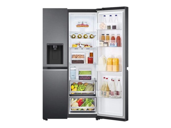 LG | Refrigerator | GSLV71MCLE | Energy efficiency class E | Free standing | Side by side | Height 179 cm | No Frost system | Fridge net capacity 416 L | Freezer net capacity 219 L | 36 dB | Matte Black - Image 10