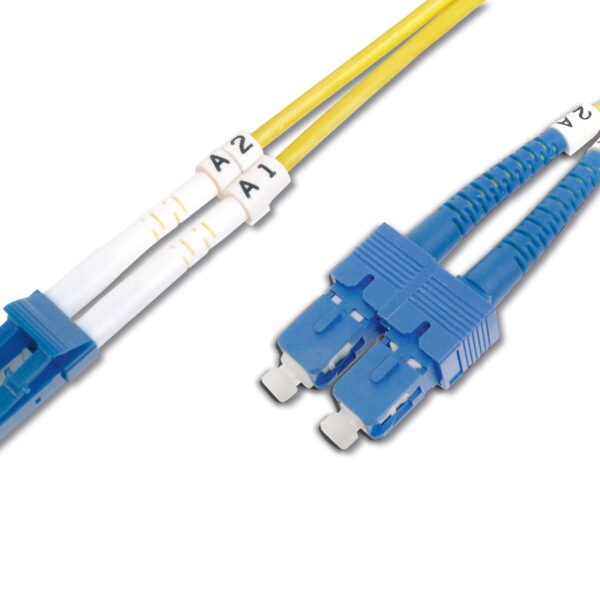 Digitus | Patch Cord | DK-2932-02 | Cable diameter 3 mm; Cable type: I-VH 2E9/125µ; Fiber diameter: 09/125µ; Connector 1/2: LC/SM | Yellow