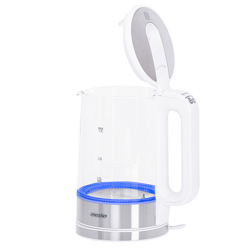 Mesko | Kettle | MS 1301w | Electric | 1850 W | 1.7 L | Glass/Stainless steel | 360° rotational base | White - Image 6