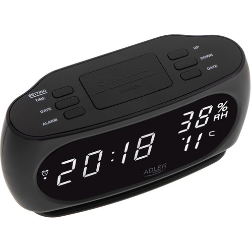 Adler | Clock with Thermometer | AD 1186 | Black - Image 5