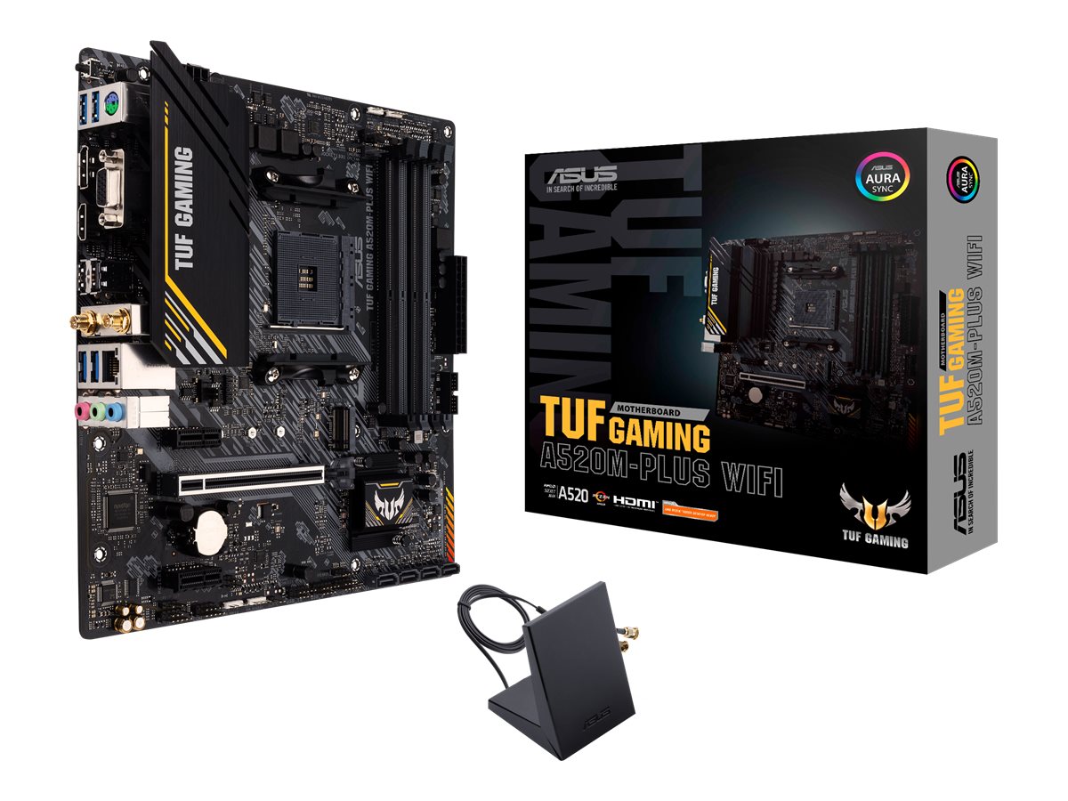Asus | TUF GAMING A520M-PLUS | Processor family AMD | Processor socket AM4 | DDR4 | Memory slots 4 | Supported hard disk drive interfaces SATA, M.2 | Number of SATA connectors 4 | Chipset AMD A520 | Micro ATX - Image 9