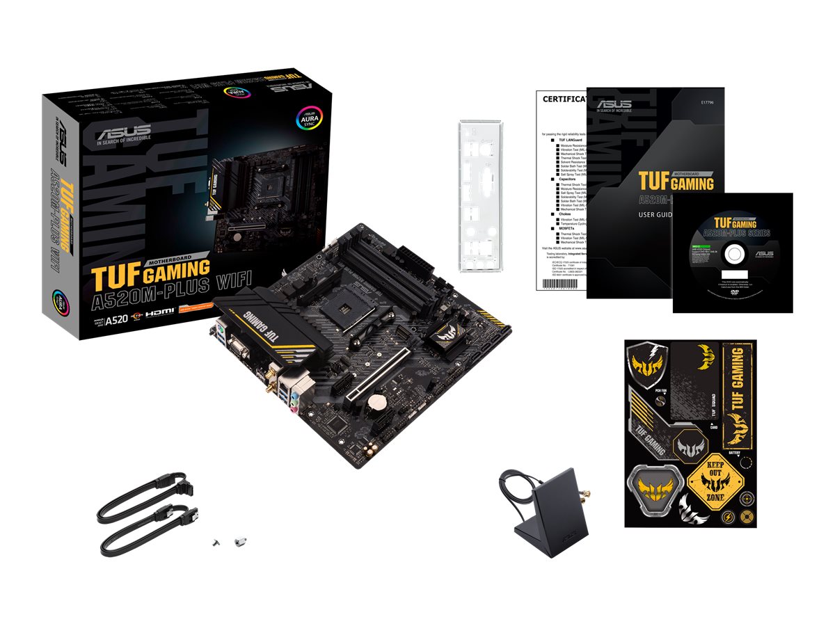 Asus | TUF GAMING A520M-PLUS | Processor family AMD | Processor socket AM4 | DDR4 | Memory slots 4 | Supported hard disk drive interfaces SATA, M.2 | Number of SATA connectors 4 | Chipset AMD A520 | Micro ATX - Image 11