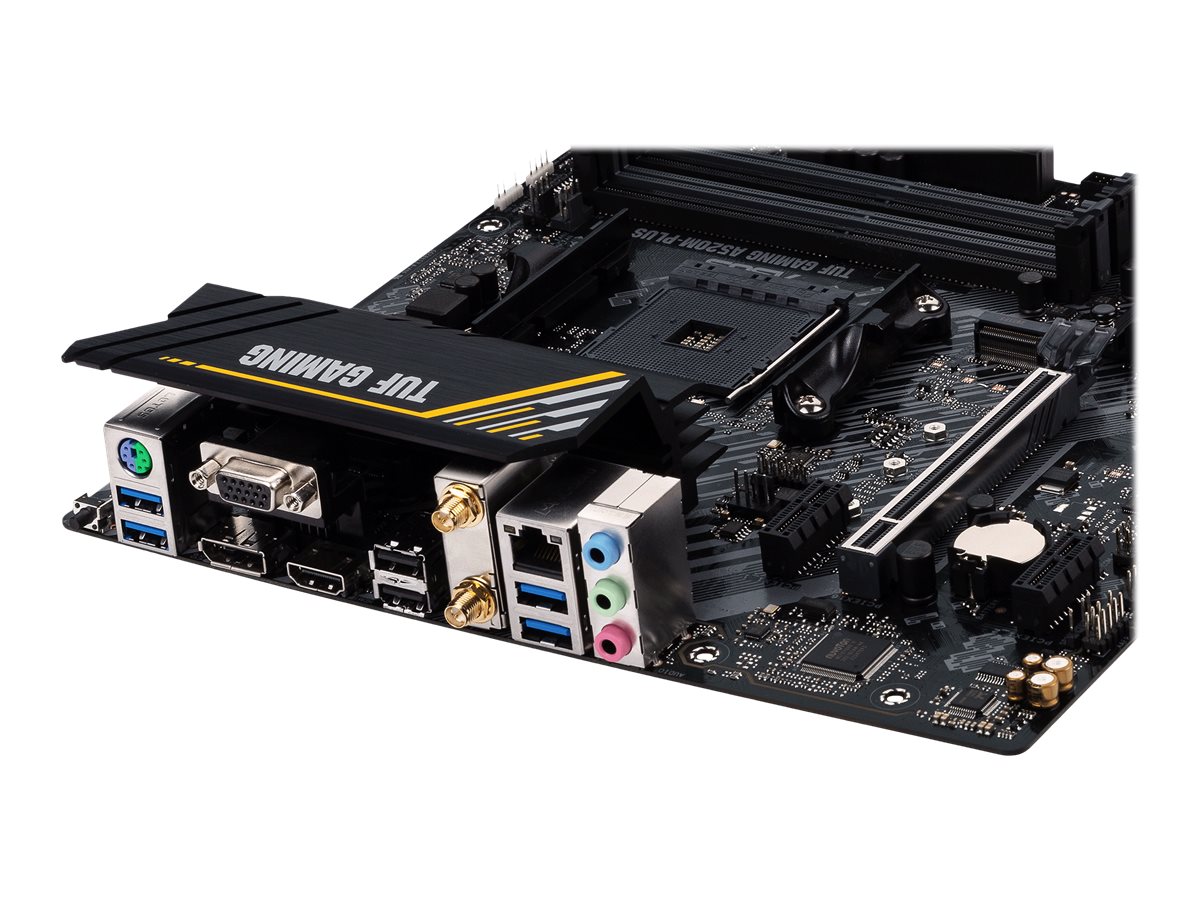 Asus | TUF GAMING A520M-PLUS | Processor family AMD | Processor socket AM4 | DDR4 | Memory slots 4 | Supported hard disk drive interfaces SATA, M.2 | Number of SATA connectors 4 | Chipset AMD A520 | Micro ATX - Image 12