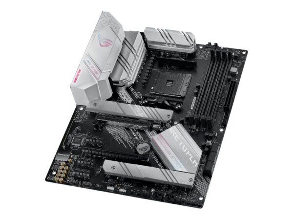 Asus | ROG STRIX B550-A GAMING | Processor family AMD | Processor socket AM4 | DDR4 DIMM | Memory slots 4 | Supported hard disk drive interfaces 	SATA, M.2 | Number of SATA connectors 6 | Chipset AMD B550 | ATX - Image 4