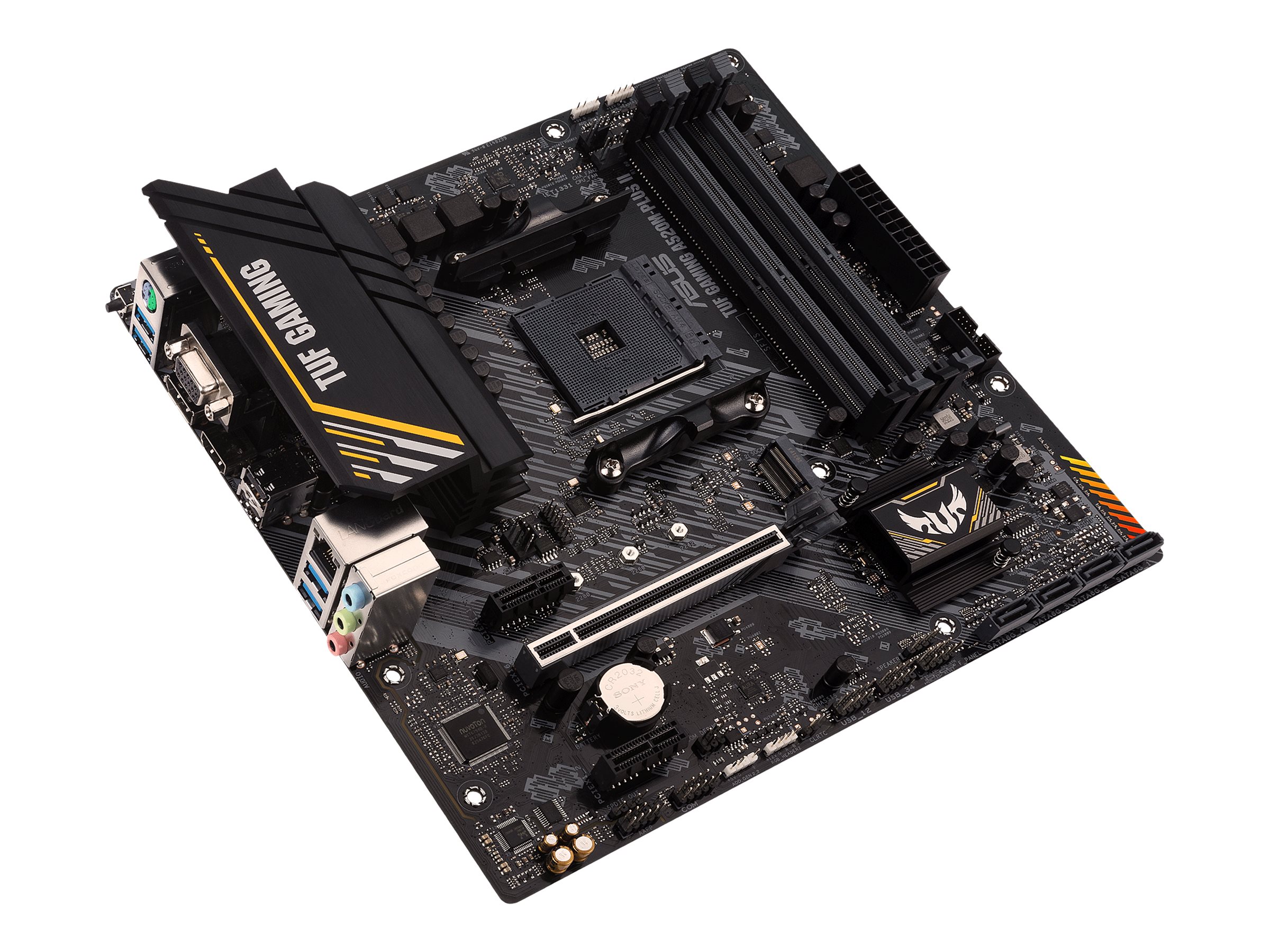 Asus | TUF GAMING A520M-PLUS II | Processor family AMD | Processor socket AM4 | DDR4 DIMM | Memory slots 4 | Supported hard disk drive interfaces SATA, M.2 | Number of SATA connectors 4 | Chipset AMD A520 | Micro ATX - Image 11