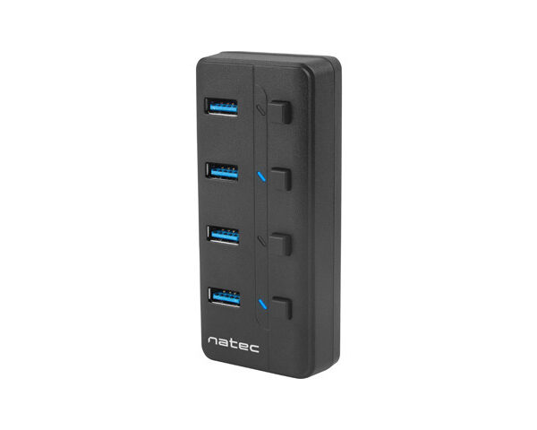 Natec USB 3.0 HUB, Mantis 2, 4-Port, On/Off with AC Adapter | Natec | 4 Port Hub With USB 3.0 | Mantis NHU-1557 | Black