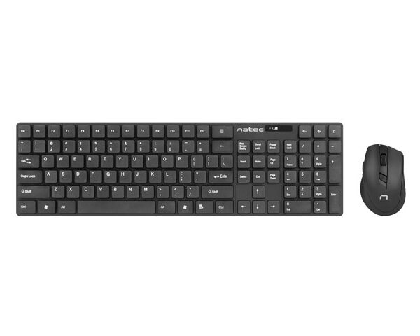 Natec | Keyboard and Mouse | Stringray 2in1 Bundle | Keyboard and Mouse Set | Wireless | Batteries included | US | Black | Wireless connection