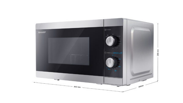 Sharp | Microwave Oven with Grill | YC-MG01E-S | Free standing | 800 W | Grill | Silver - Image 5