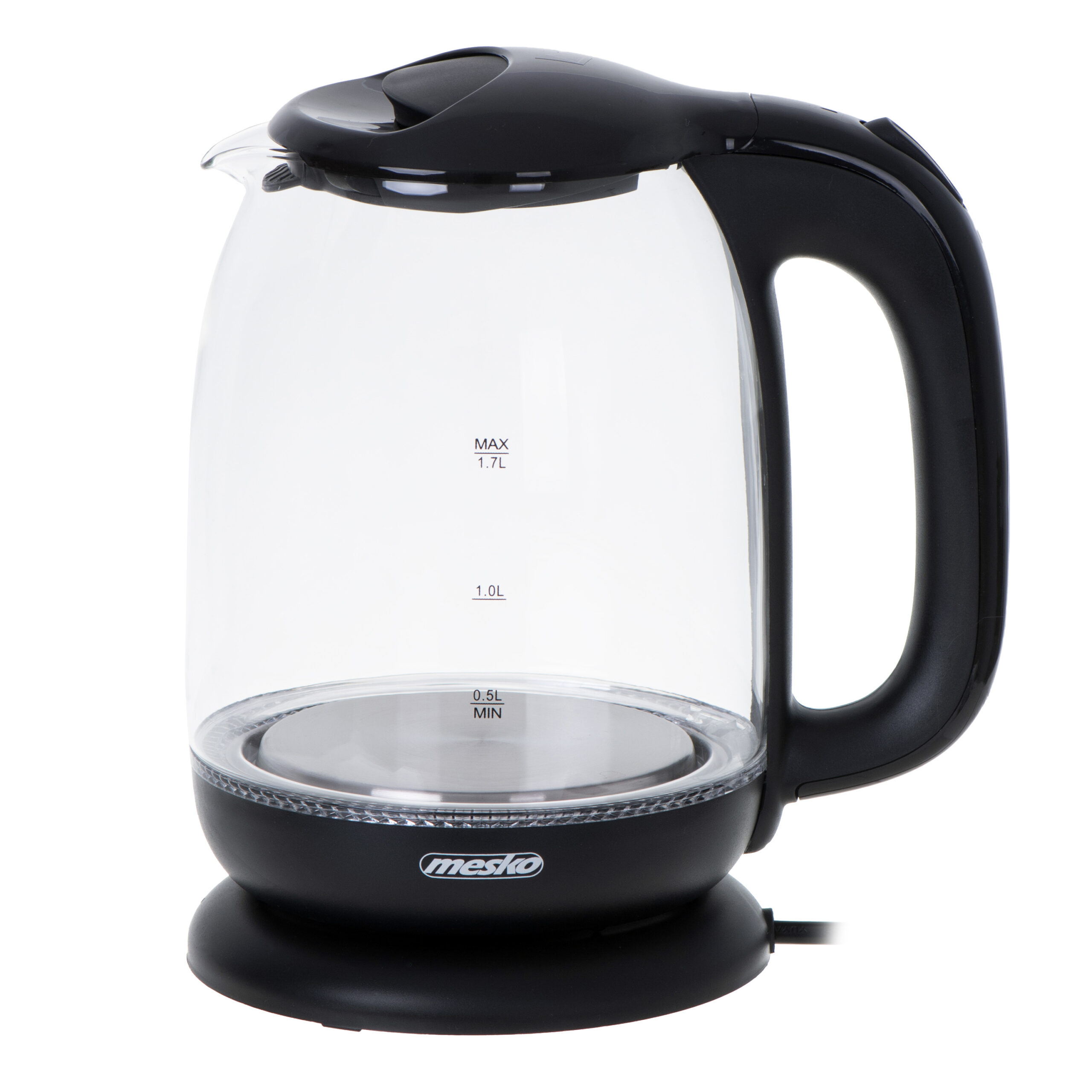 Mesko | Kettle | MS 1302b | Electric | 2200 W | 1.7 L | Glass | 360° rotational base | Black - Image 3