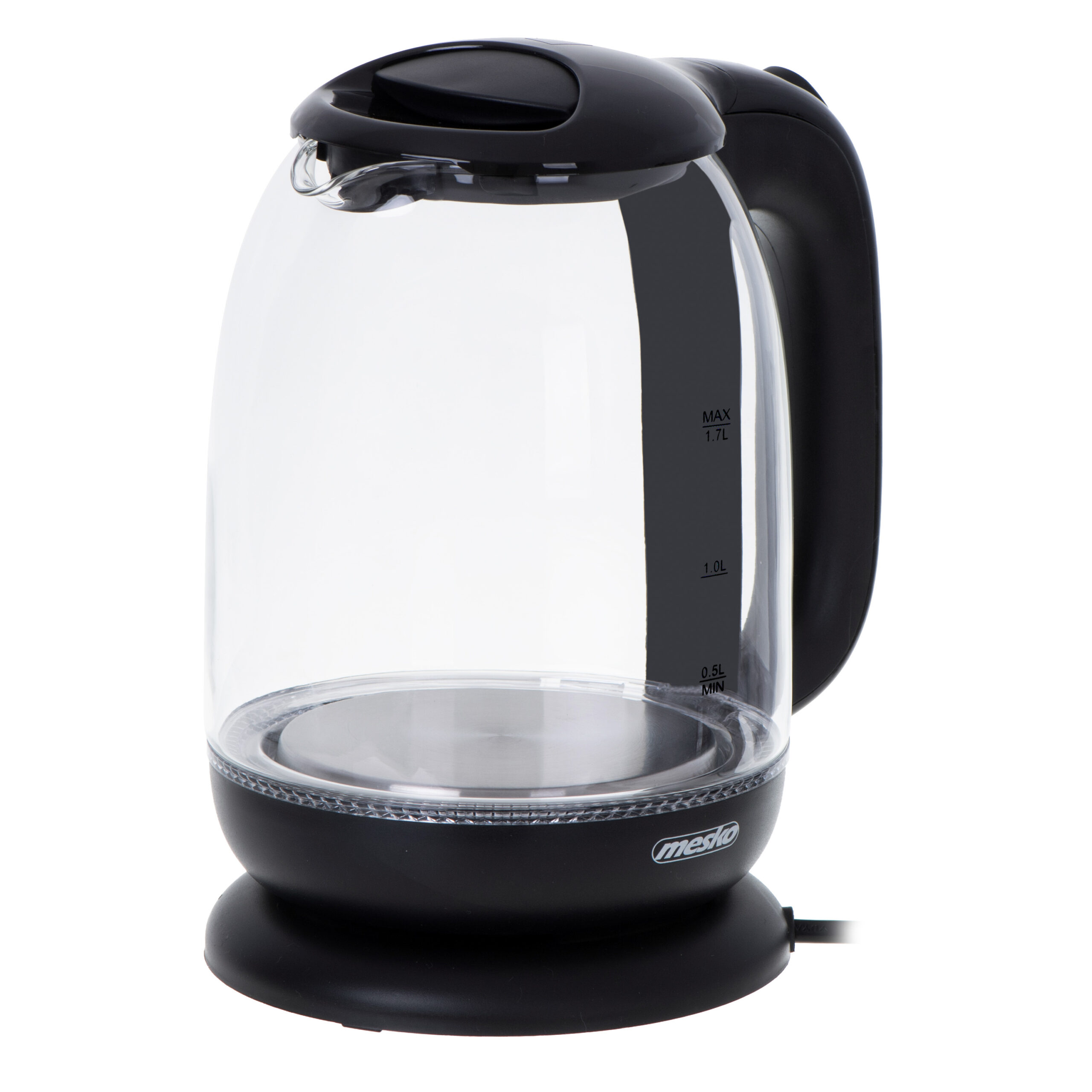 Mesko | Kettle | MS 1302b | Electric | 2200 W | 1.7 L | Glass | 360° rotational base | Black - Image 4
