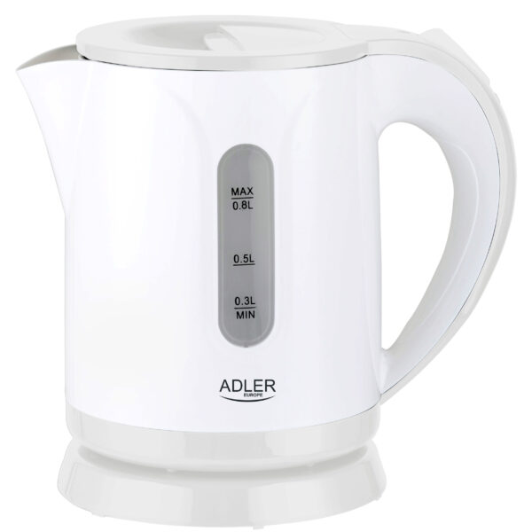 Adler | Kettle | AD 1371w | Electric | 850 W | 0.8 L | Stainless steel/Polypropylene | 360° rotational base | White