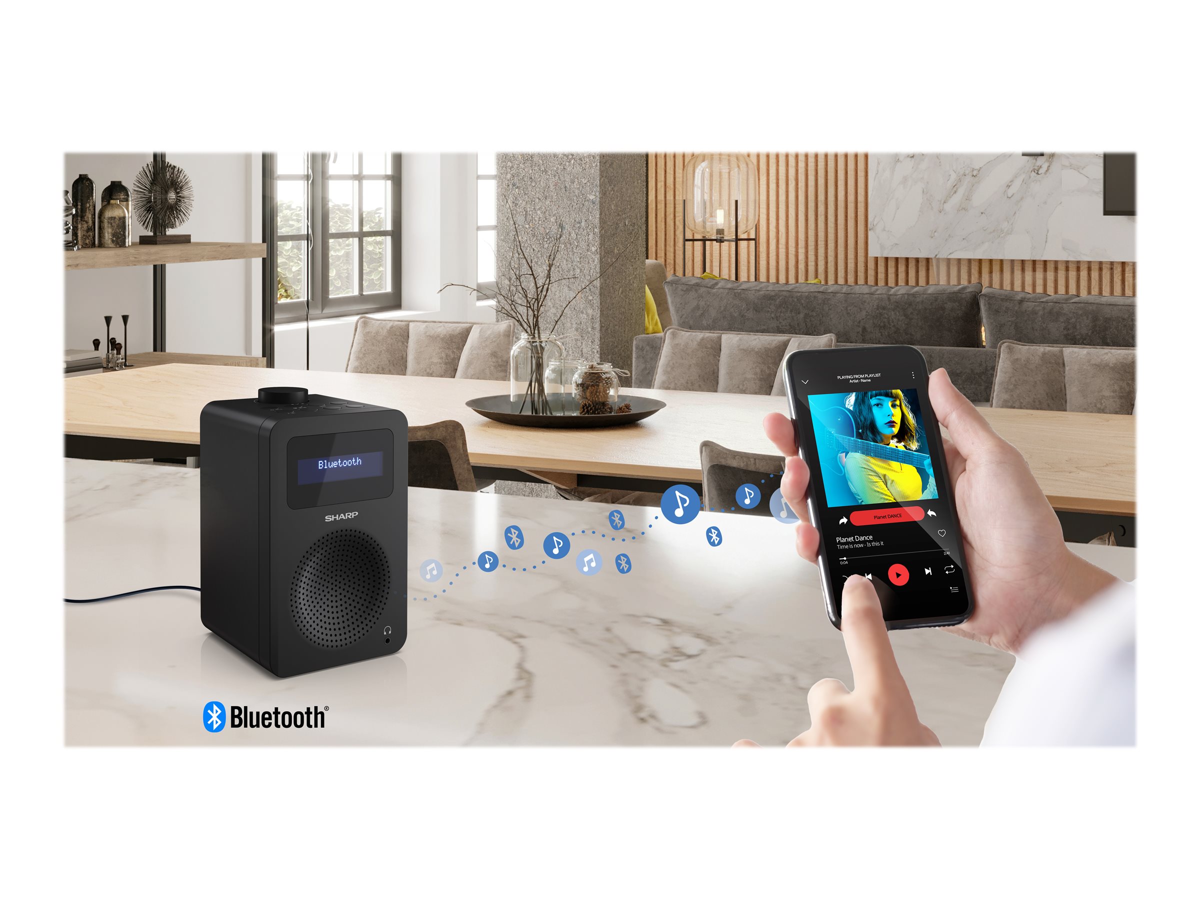 Sharp DR-430(BK) Digital Radio, FM/DAB/DAB+, Bluetooth 5.0, Midnight Black | Sharp | Digital Radio | DR-430(BK) | Bluetooth | Midnight Black - Image 13