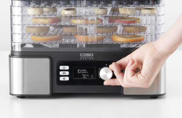 Caso | Food Dehydrator | DH 450 | Power 370-450 W | Number of trays 5 | Temperature control | Integrated timer | Black/Stainless Steel - Image 4