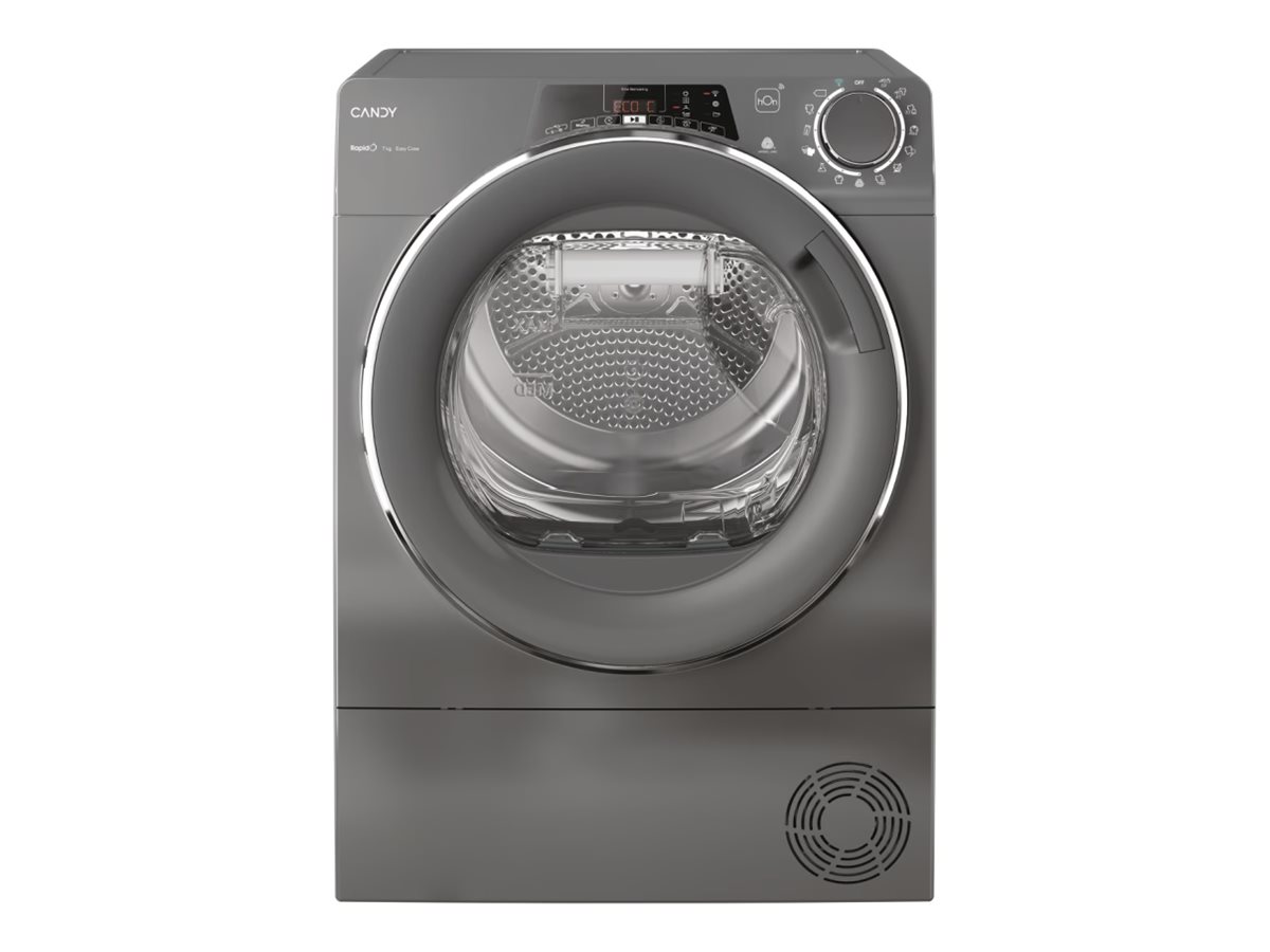 Candy | Dryer Machine | RO4 H7A2TCERX-S | Energy efficiency class E | Front loading | 7 kg | TFT | Depth 46.5 cm | Wi-Fi | Grey - Image 2
