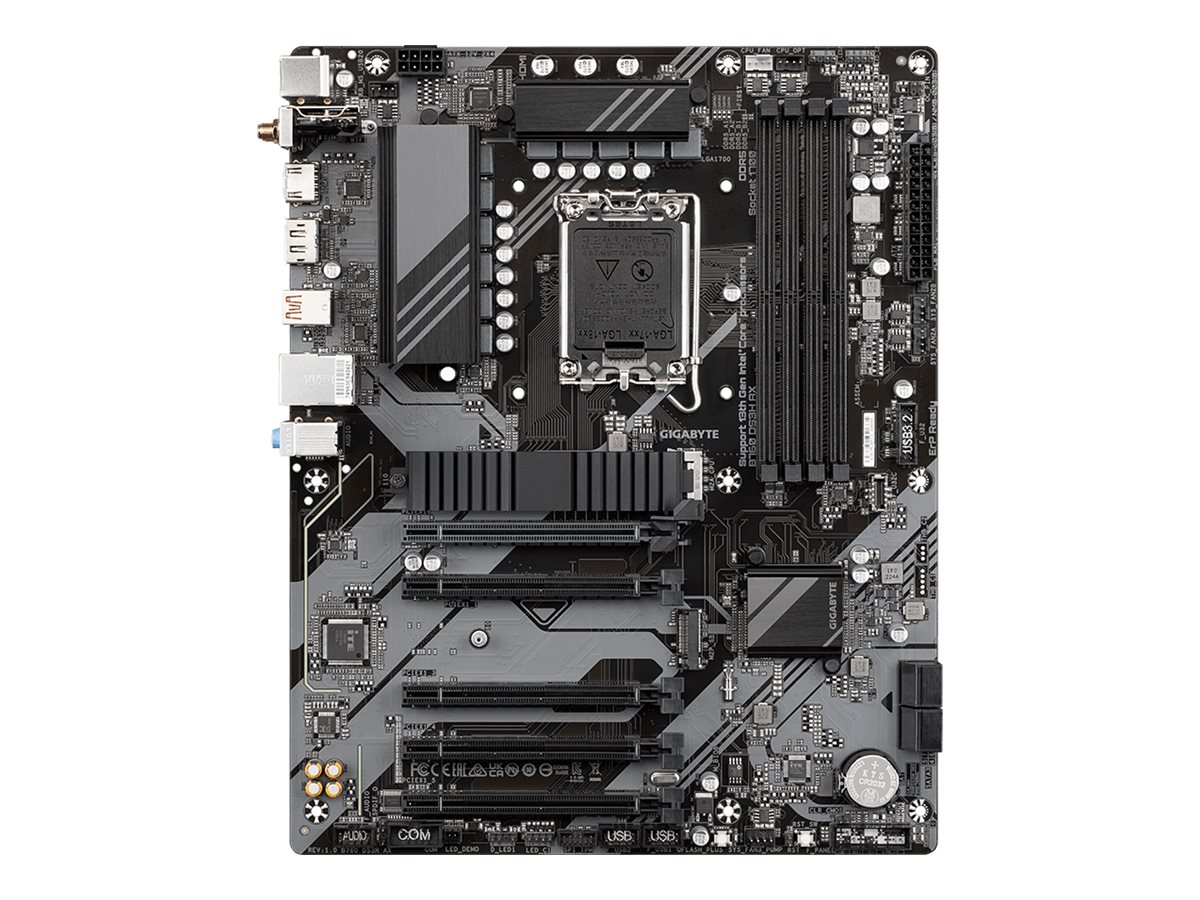 Gigabyte | B760 DS3H AX 1.x M/B | Processor family Intel | Processor socket LGA1700 | DDR5 DIMM | Memory slots 4 | Supported hard disk drive interfaces SATA, M.2 | Number of SATA connectors 4 | Chipset Intel B760 Express | ATX - Image 2