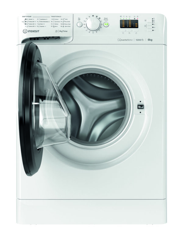 INDESIT | Washing machine | MTWSA 61294 WK EE | Energy efficiency class C | Front loading | Washing capacity 6 kg | 1151 RPM | Depth 42.5 cm | Width 59.5 cm | Display | Big Digit | White - Image 4