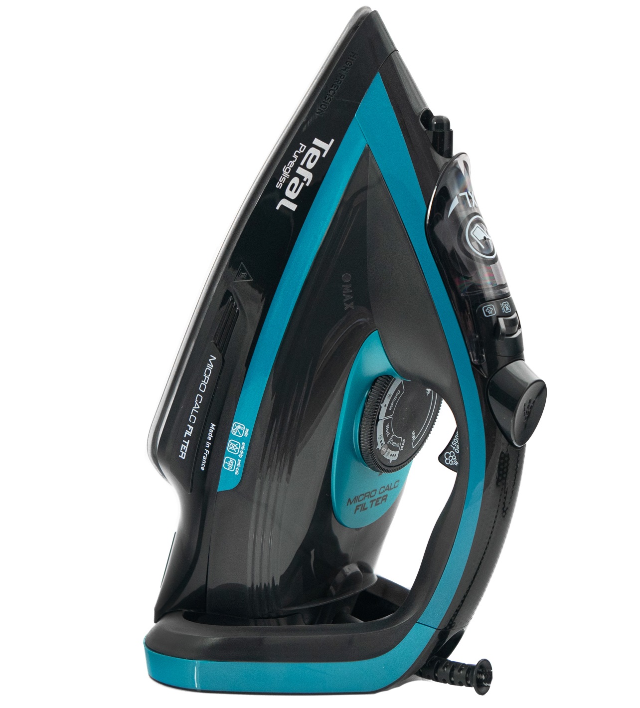 TEFAL | Iron | FV8066E0 | Steam Iron | 3000 W | Water tank capacity 270 ml | Continuous steam 50 g/min | Steam boost performance 280 g/min | Black/Blue - Image 3