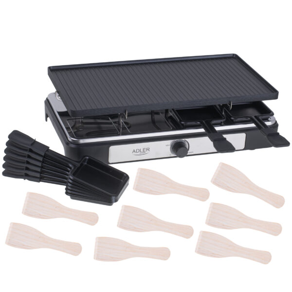 Adler | Raclette - electric grill | AD 6616 | Table | 1400 W | Black/Stainless steel - Image 3