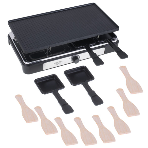 Adler | Raclette - electric grill | AD 6616 | Table | 1400 W | Black/Stainless steel - Image 4