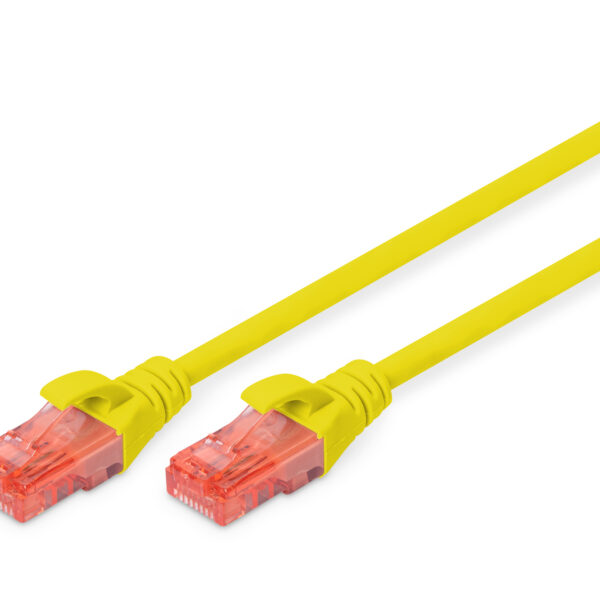CAT 6 U-UTP | Patch cord | PVC AWG 26/7 | Yellow | 2 m | Modular RJ45 (8/8) plug