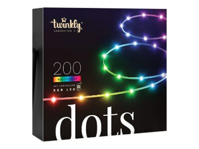 Twinkly | Dots Smart LED Lights 200 RGB (Multicolor), 10m, Transparent | RGB – 16M+ colors