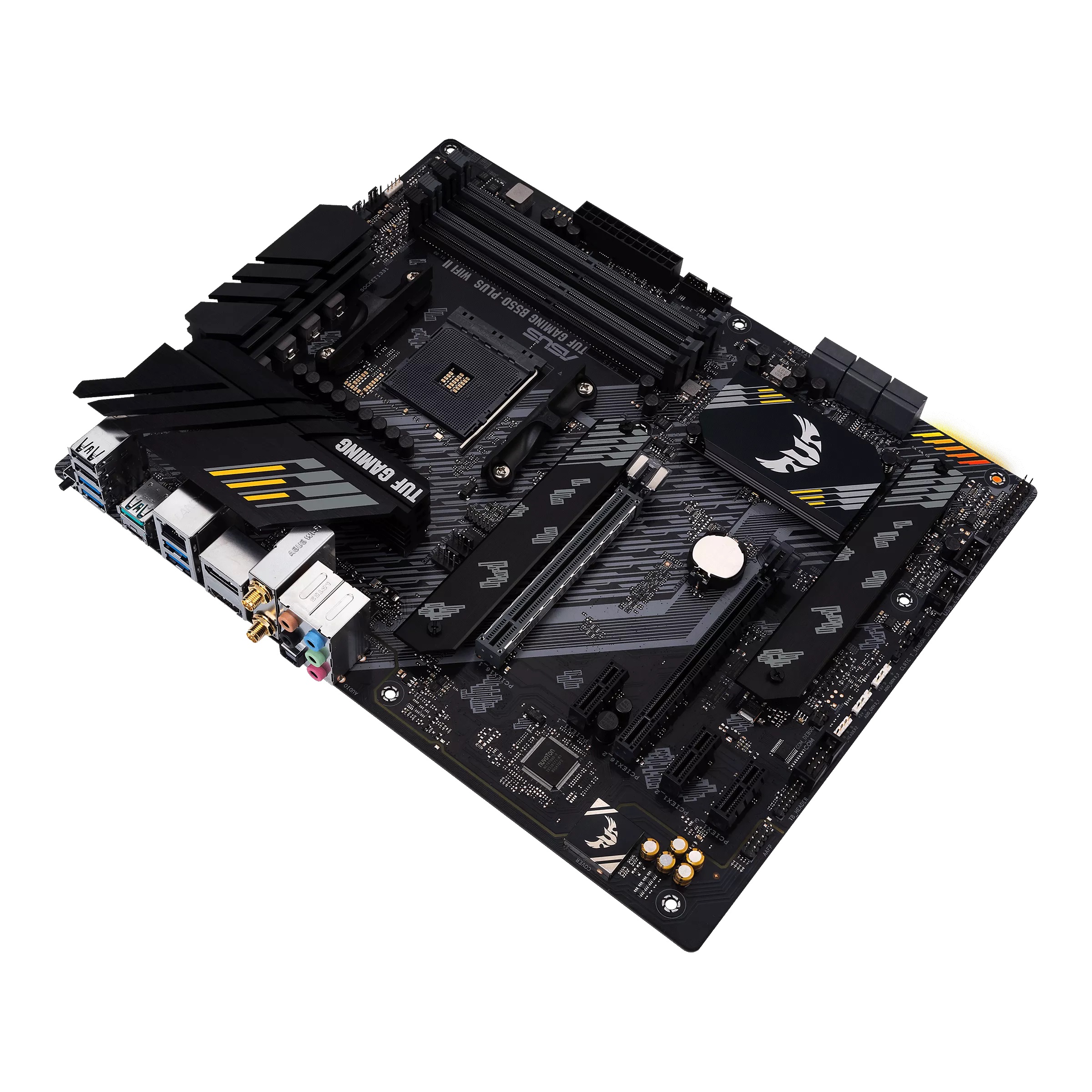 Asus | TUF GAMING B550-PLUS WIFI II | Processor family AMD | Processor socket AM4 | DDR4 DIMM | Memory slots 4 | Supported hard disk drive interfaces SATA, M.2 | Number of SATA connectors 6 | Chipset AMD B550 | 30.5cm x 24.4cm - Image 3